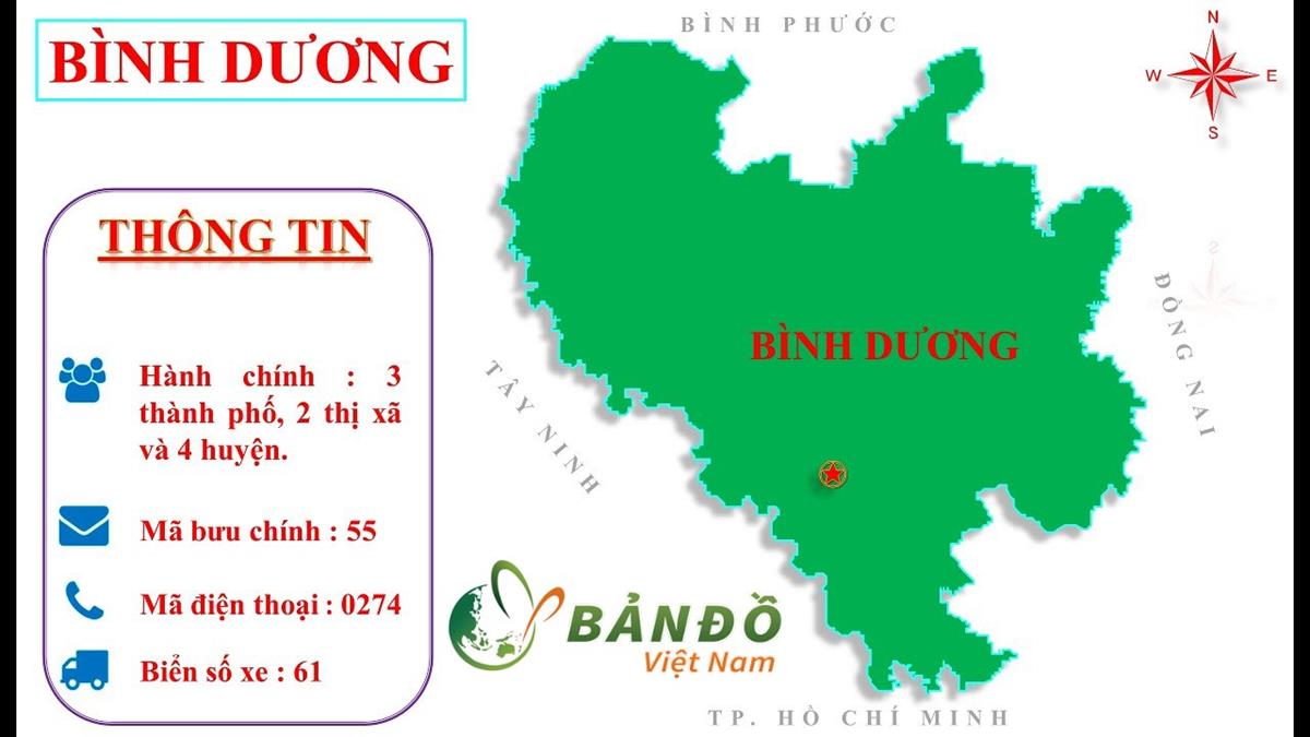 Bản đồ Hành chính tỉnh Bình Dương khổ lớn mới nhất 2023