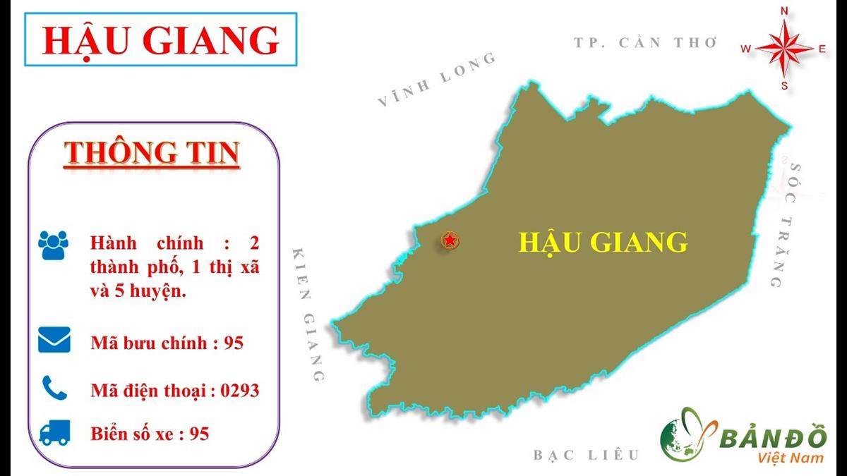 Bản đồ Hành chính tỉnh Hậu Giang khổ lớn mới nhất 2022