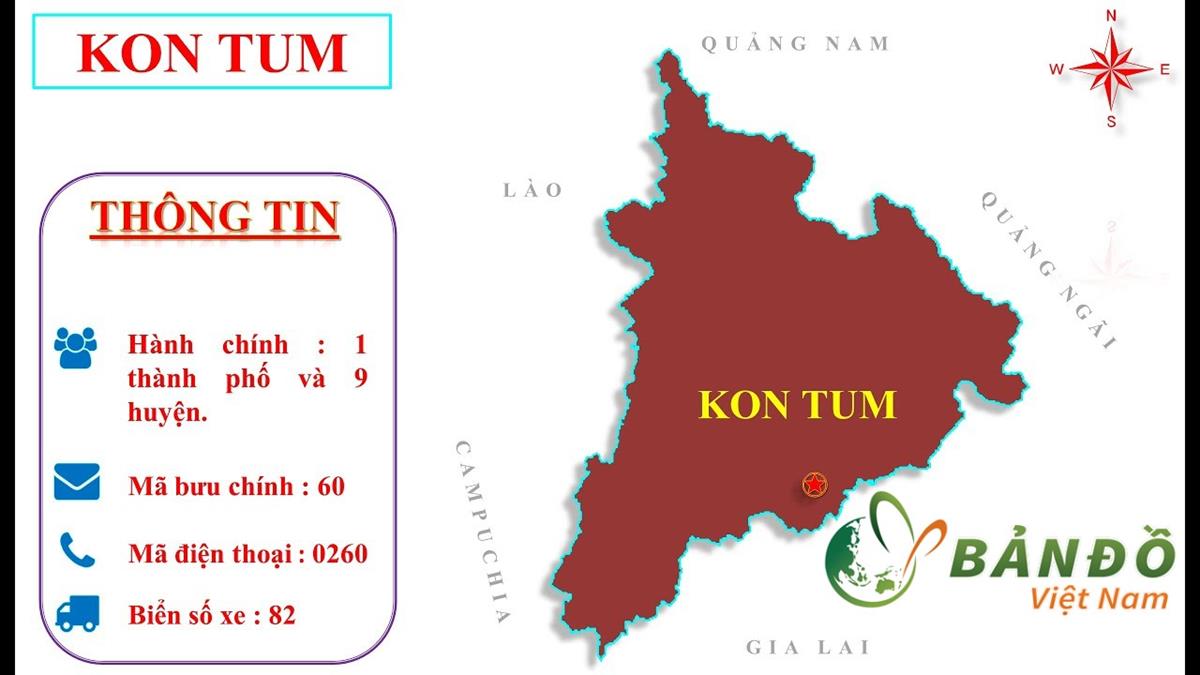 Bản đồ Hành chính tỉnh Kon Tum khổ lớn mới nhất 2022