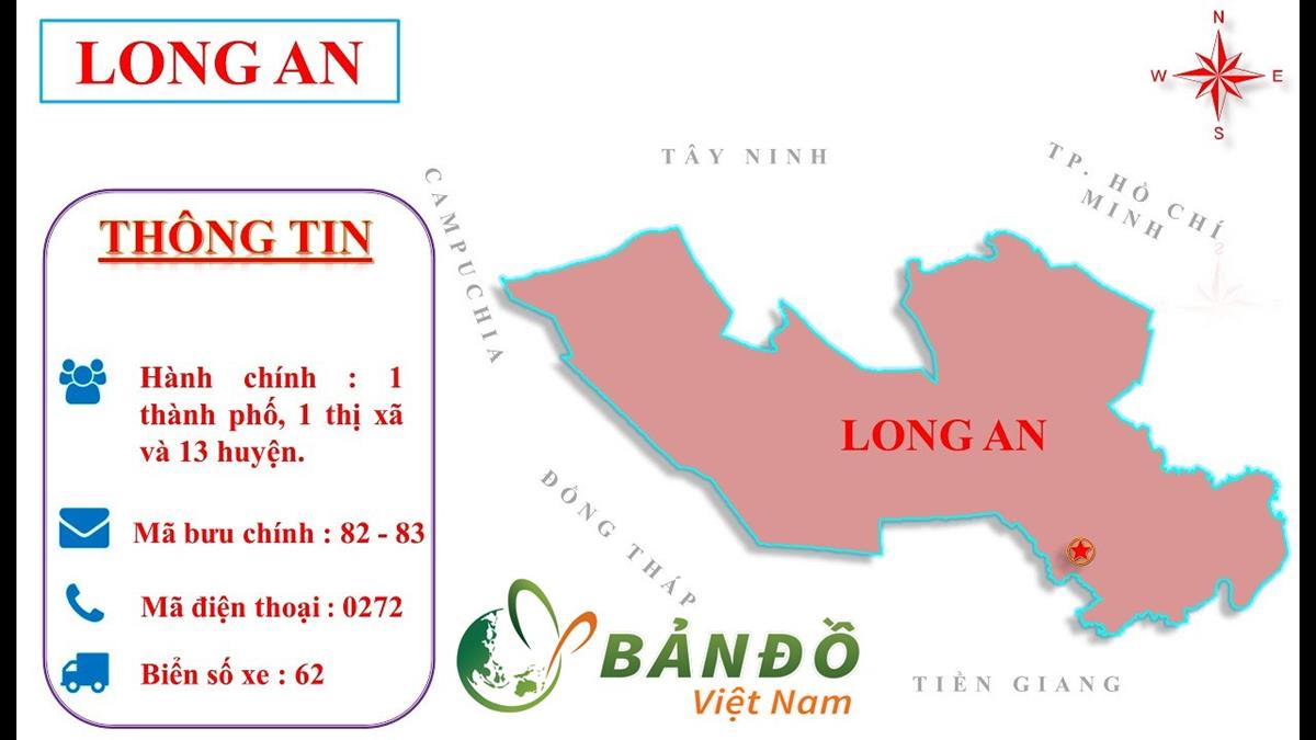 Bản đồ Hành chính tỉnh Long An khổ lớn mới nhất 2023