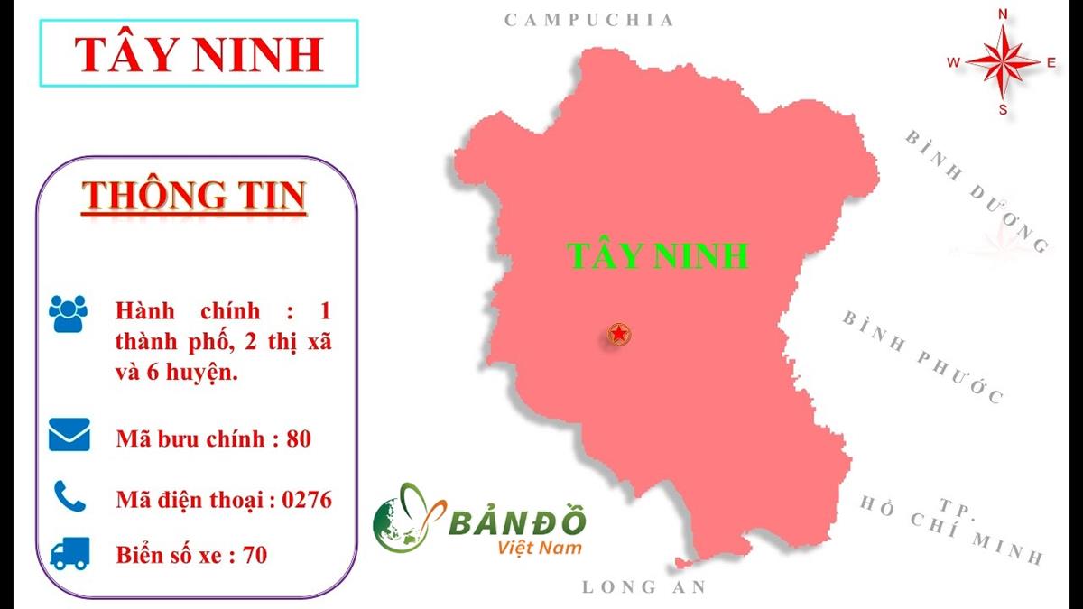 Bản đồ Hành chính tỉnh Tây Ninh khổ lớn mới 2022