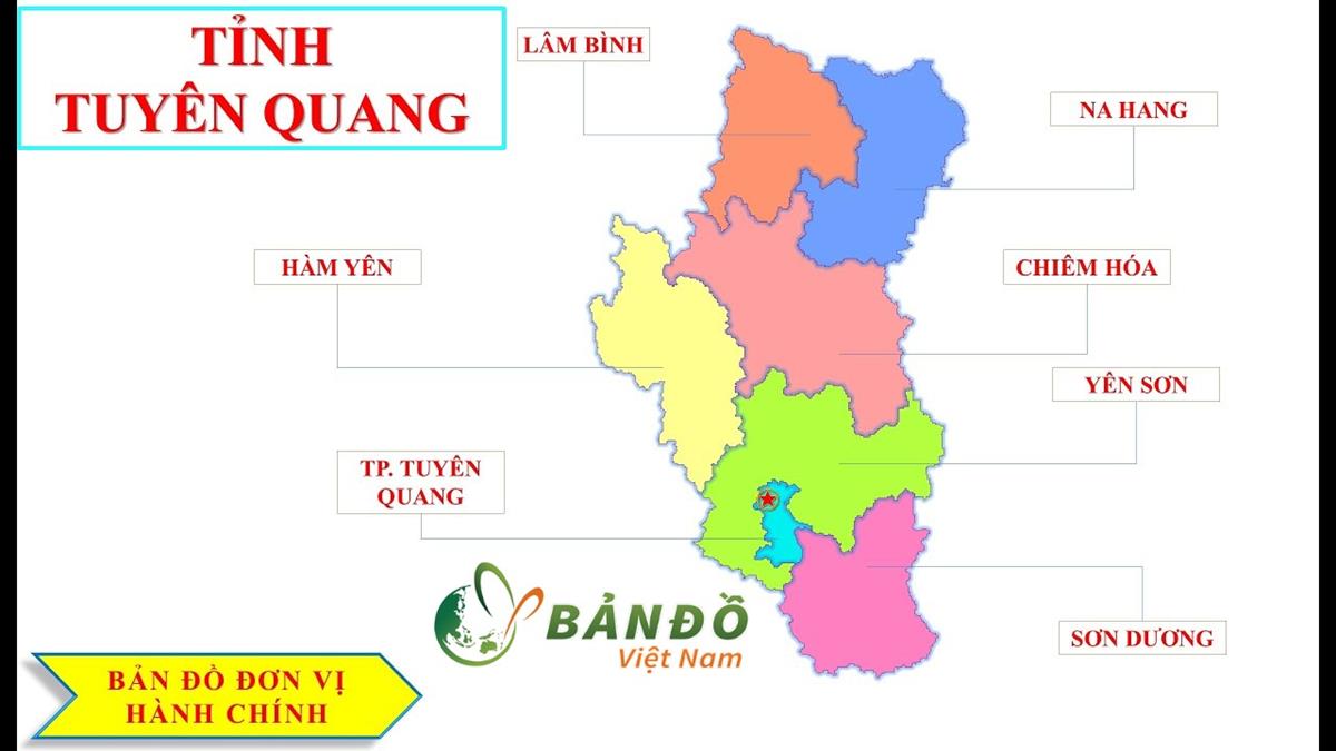 Bản đồ Hành chính tỉnh Tuyên Quang khổ lớn mới nhất 2022