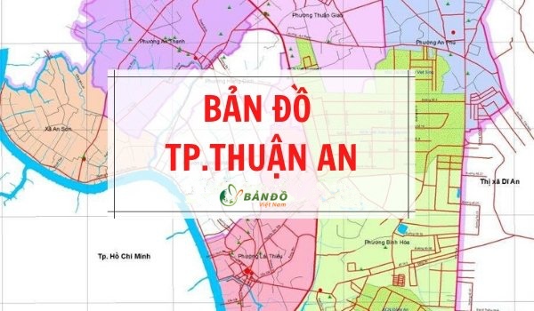 Bản đồ hành chính Thành phố Thuận An khổ lớn phóng to 2022