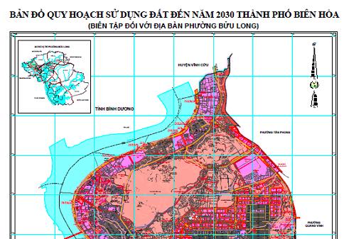 Bản đồ quy hoạch sử dụng đất Phường Bửu Long Biên Hoà đến năm 2030