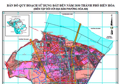 Bản đồ quy hoạch sử dụng đất Phường Hoá An Biên Hoà đến năm 2030