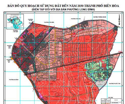 Bản đồ quy hoạch sử dụng đất Phường Long Bình đến năm 2030