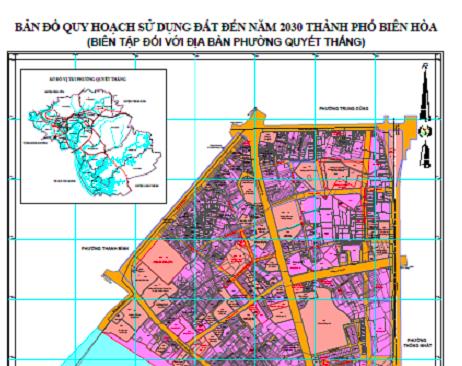 Bản đồ quy hoạch sử dụng đất Phường Quyết Thắng Biên Hoà đến năm 2030