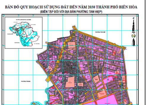 Bản đồ quy hoạch sử dụng đất Phường Tam Hiệp Biên Hoà đến năm 2030