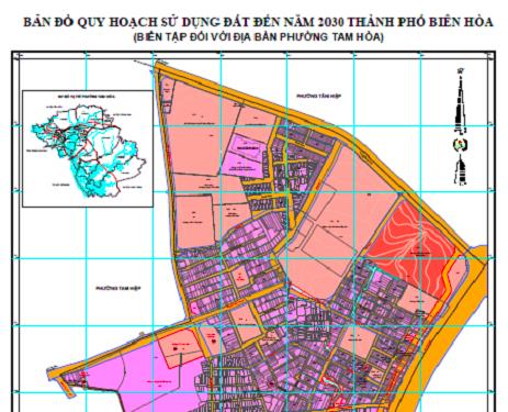 Bản đồ quy hoạch sử dụng đất Phường Tam Hoà Biên Hoà đến năm 2030