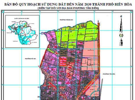 Bản đồ quy hoạch sử dụng đất Phường Tân Biên Biên Hoà đến năm 2030