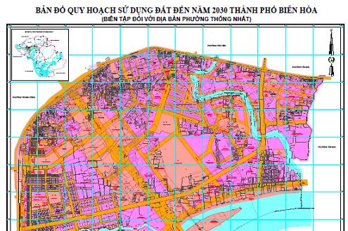 Bản đồ quy hoạch sử dụng đất Phường Thống Nhất Biên Hoà đến năm 2030