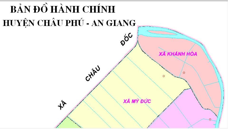 Bản đồ hành chính Huyện Châu Phú tại An Giang khổ lớn phóng to 2022