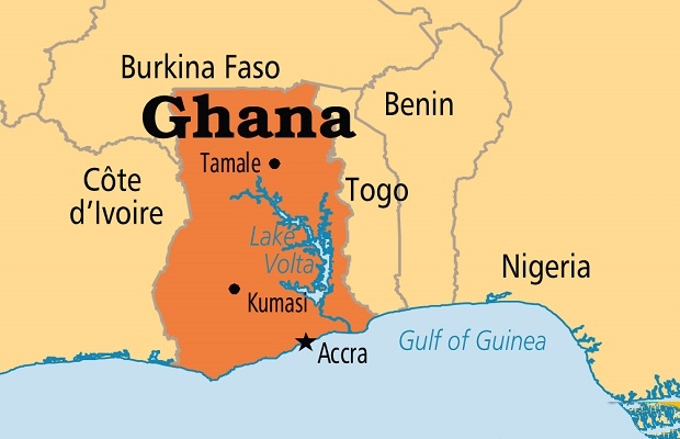 Bản đồ hành chính nước Ghana (Ghana Map) khổ lớn năm 2022