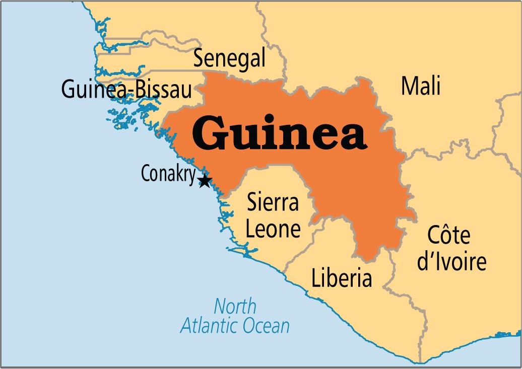 Bản đồ hành chính nước Guinée (Guinea Map) khổ lớn năm 2022