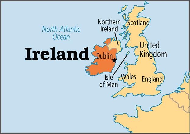 Bản đồ hành chính nước Ireland (Ireland Map) khổ lớn năm 2022