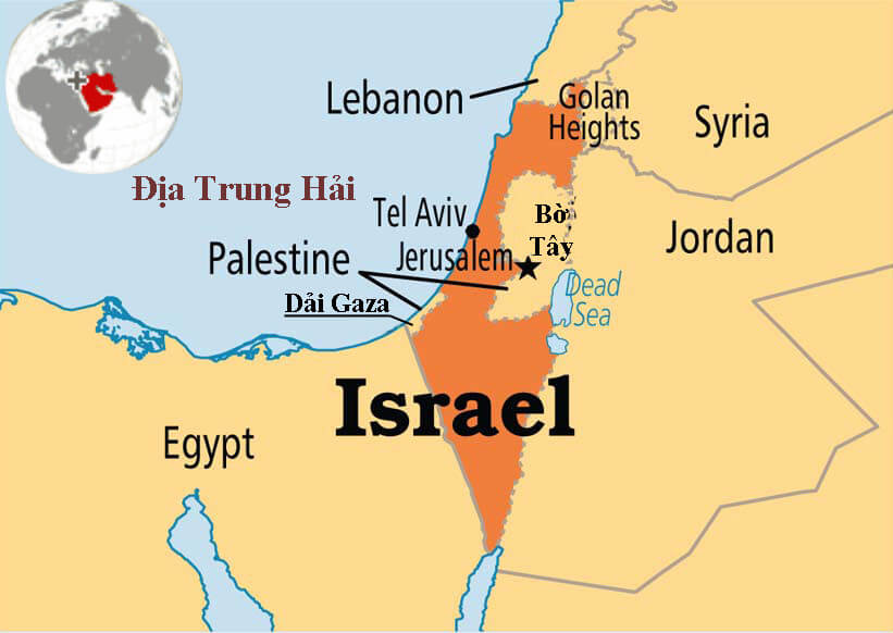 Bản đồ hành chính nước Israel (Israel Map) khổ lớn mới nhất 2022