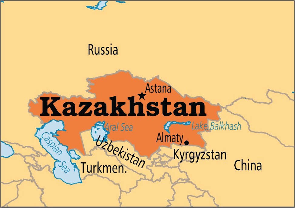 Bản đồ hành chính nước Kazakhstan (Kazakhstan Map) khổ lớn 2022