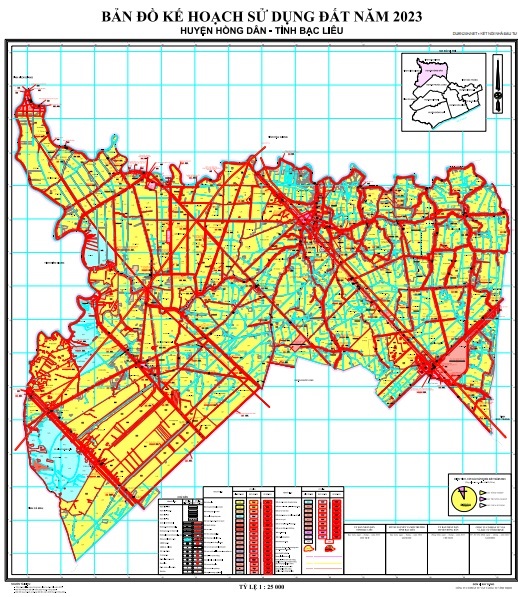 Bản đồ quy hoạch sử dụng đất huyện Hồng Dân đến năm 2030