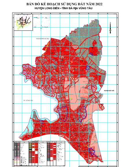 Bản đồ quy hoạch sử dụng đất huyện Long Điền, tỉnh Bà Rịa - Vũng Tàu đến năm 2030