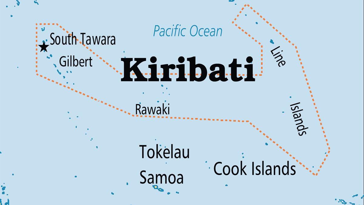 Bản đồ hành chính nước Kiribati (Kiribati Map) khổ lớn 2022