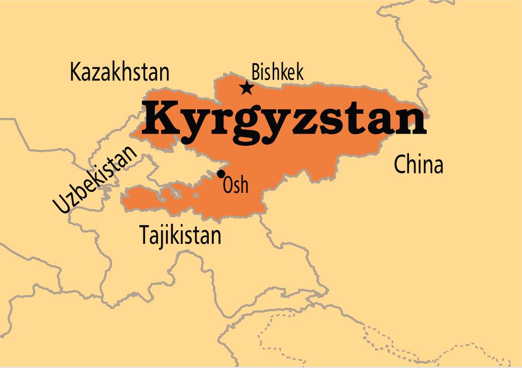 Bản đồ hành chính nước Kyrgyzstan (Kyrgyzstan Map) khổ lớn 2022