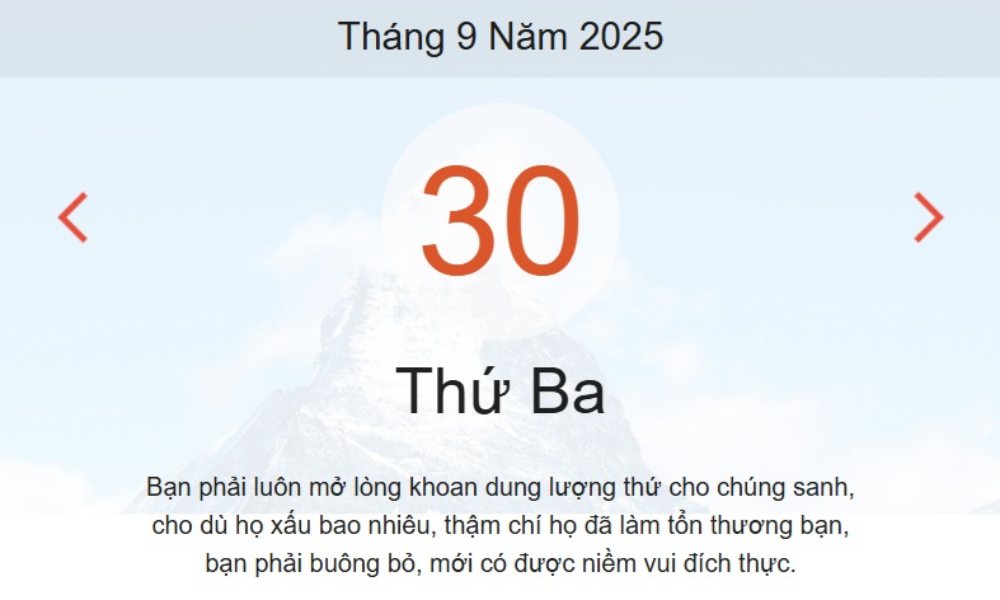 Lịch âm 30/9 – Xem âm lịch ngày 30/9