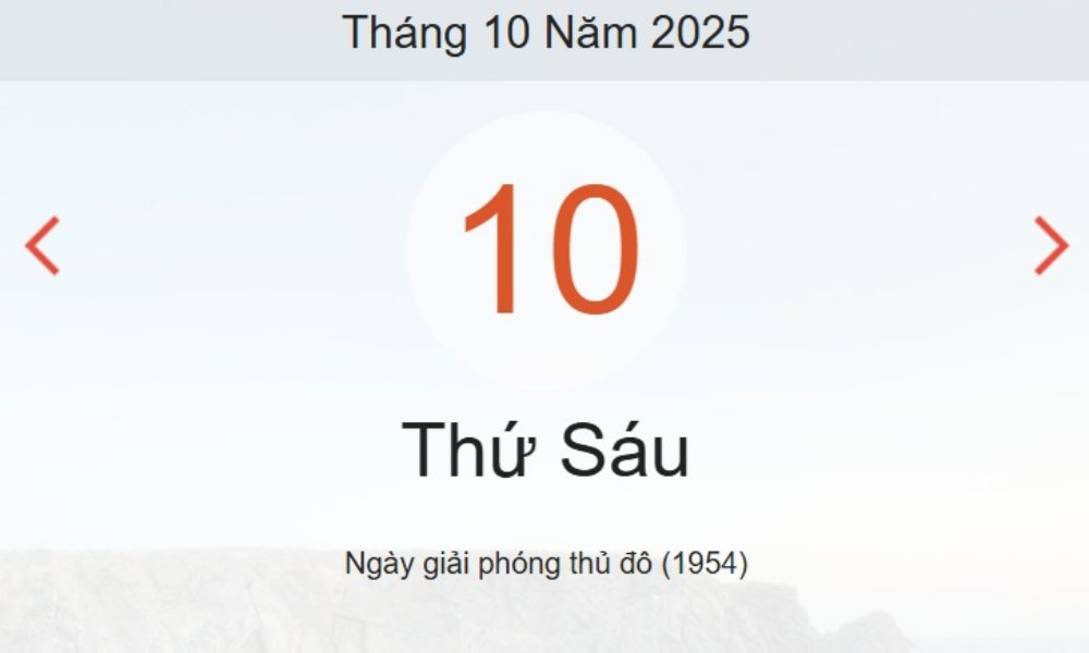 Lịch âm 10/10 – Xem âm lịch ngày 10/10