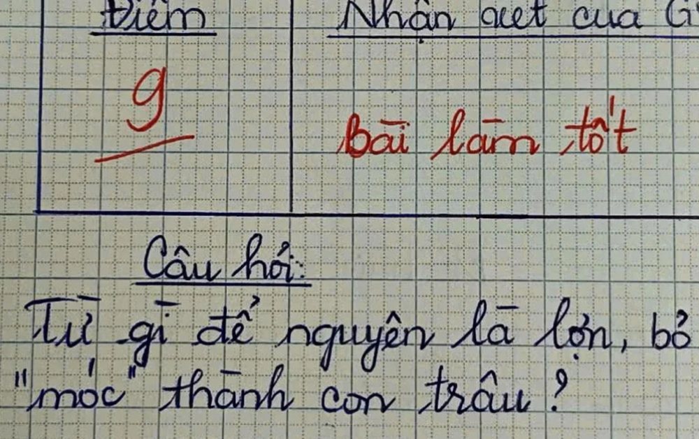 Từ Tiếng Việt nào để nguyên là lợn, bỏ "móc" thành con trâu?