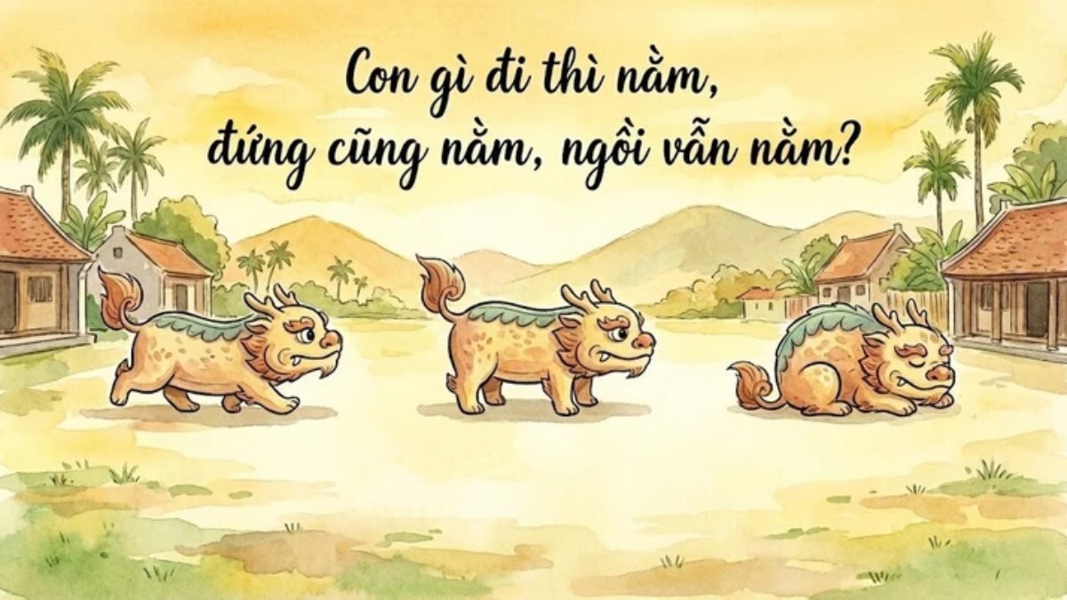 Con gì đi thì nằm, đứng cũng nằm, ngồi vẫn nằm?