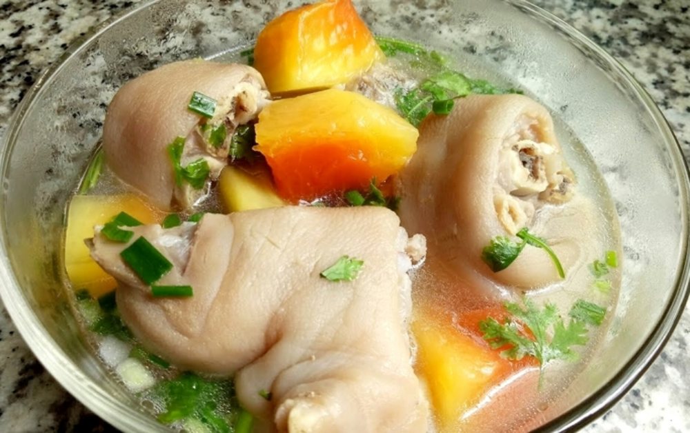 Cách nấu chân giò hầm đu đủ ngon đơn giản