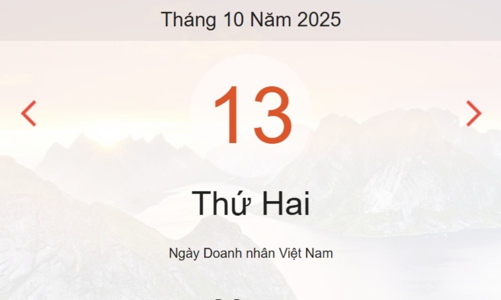 Lịch âm 13/10 – Xem âm lịch ngày 13/10