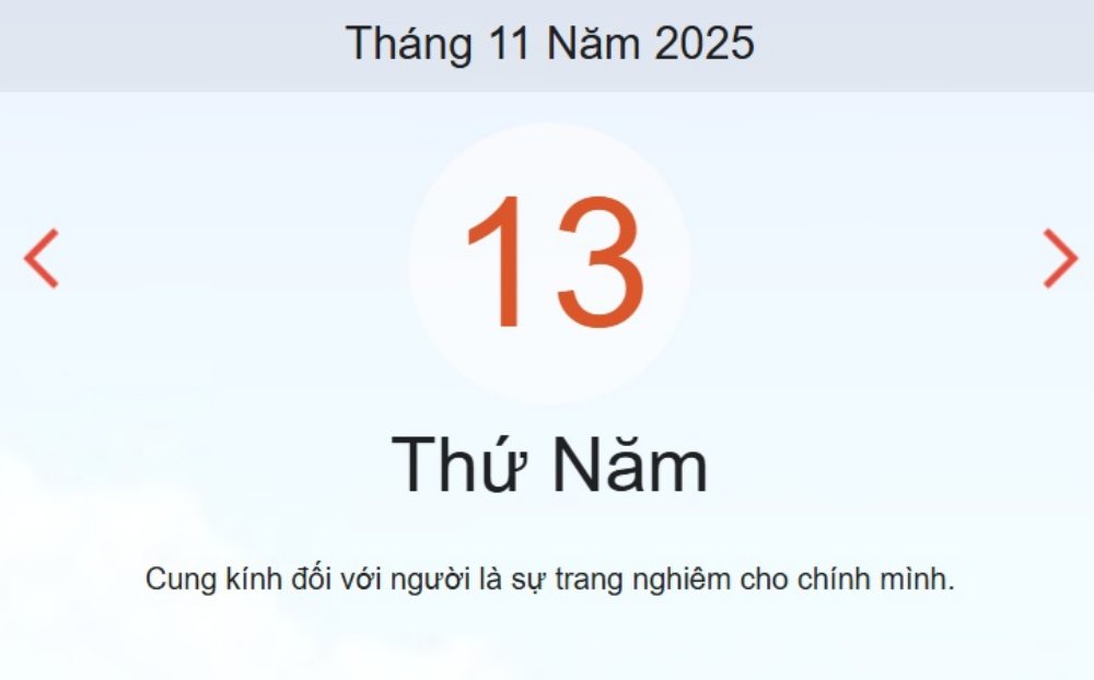 Lịch âm 13/11 – Xem âm lịch ngày 13/11
