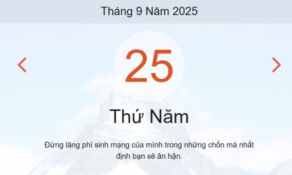 Lịch âm 25/9 – Xem âm lịch ngày 25/9
