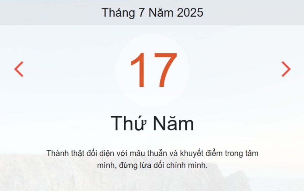 Lịch âm hôm nay 17/7/2025: Xem lịch âm, ngày tốt xấu và giờ hoàng đạo