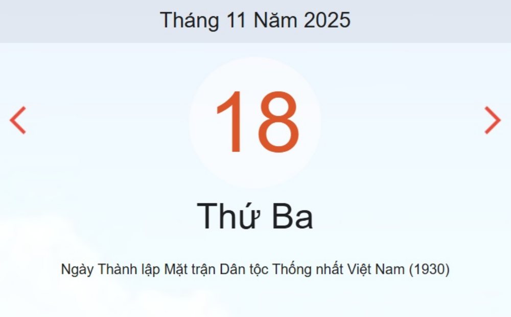 Lịch âm 18/11 – Xem âm lịch ngày 18/11
