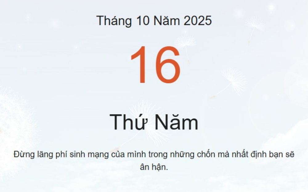 Lịch âm 16/10 – Xem âm lịch ngày 16/10