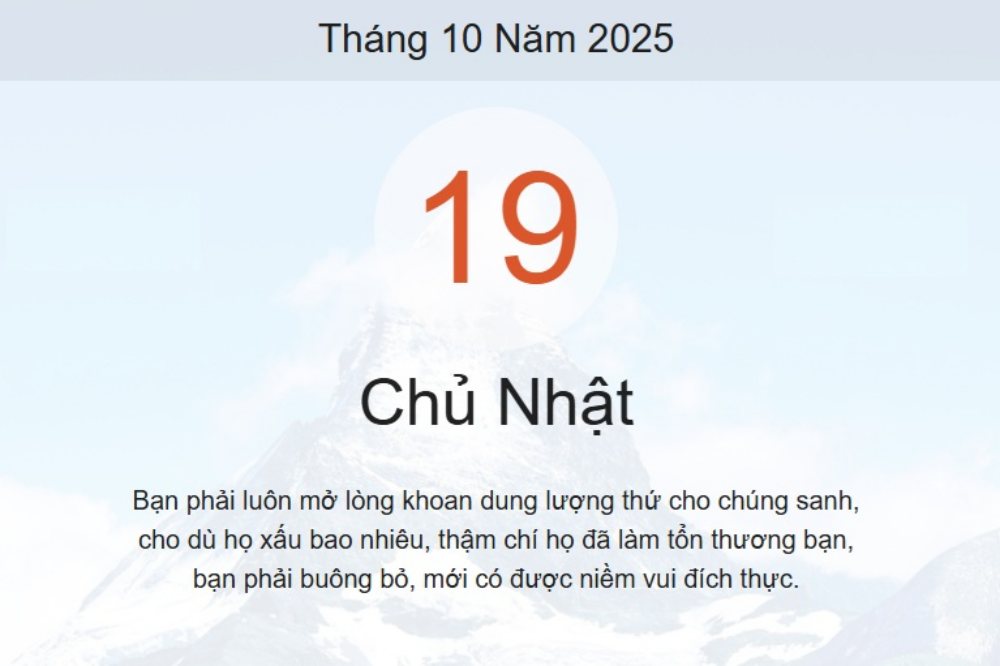 Lịch âm 19/10 – Xem âm lịch ngày 19/10
