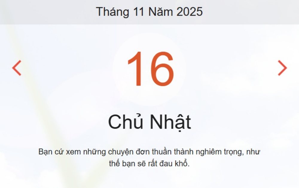 Lịch âm 16/11 – Xem âm lịch ngày 16/11