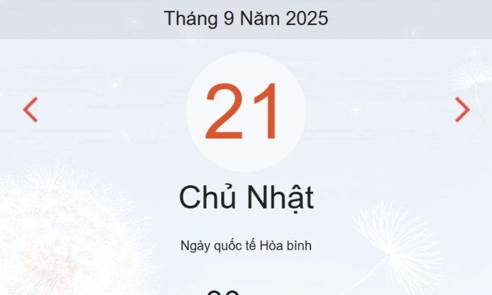 Lịch âm 21/9 – Xem âm lịch ngày 21/9