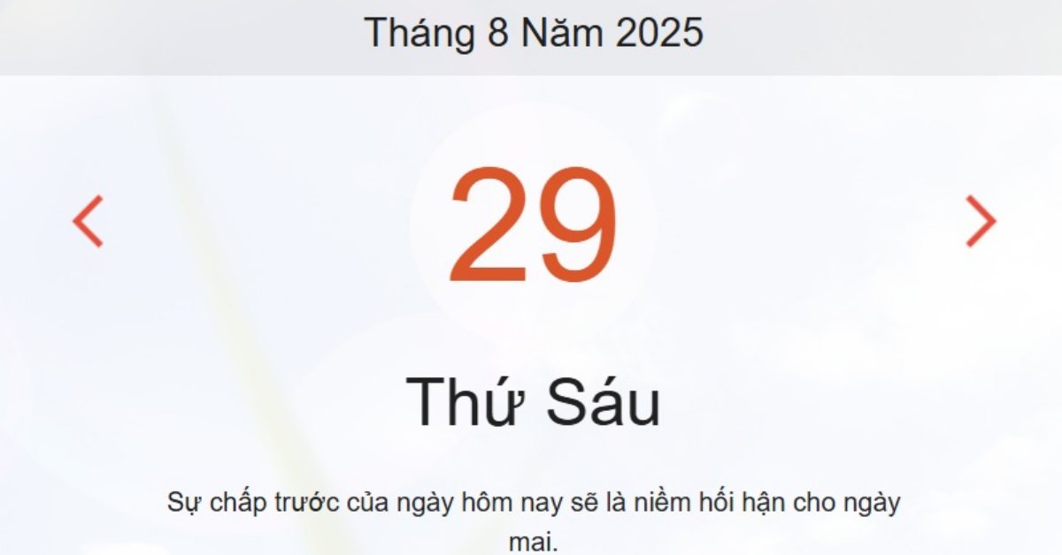 Lịch âm 29/8 – Xem Âm lịch hôm nay 29/8 chính xác nhất - Lịch vạn niên ngày 29/8/2025