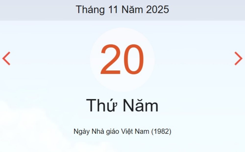 Lịch âm 20/11 – Xem âm lịch ngày 20/11 chính xác nhất
