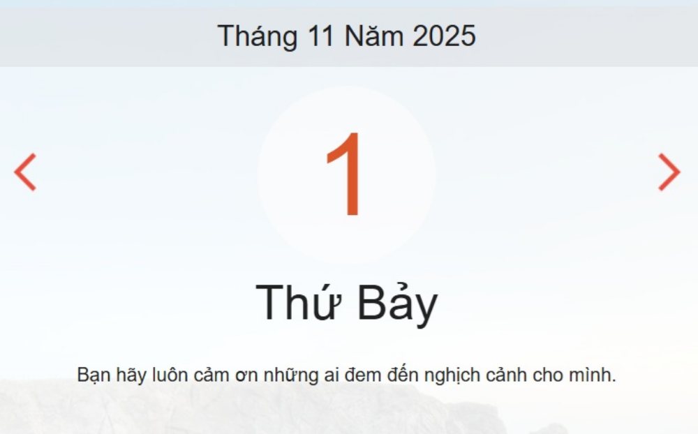 Lịch âm 1/11 – Xem âm lịch ngày 1/11