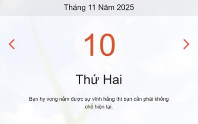 Lịch âm 10/11 – Xem âm lịch ngày 10/11