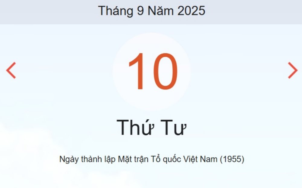 Lịch âm 10/9 – Xem Âm lịch ngày 10/9