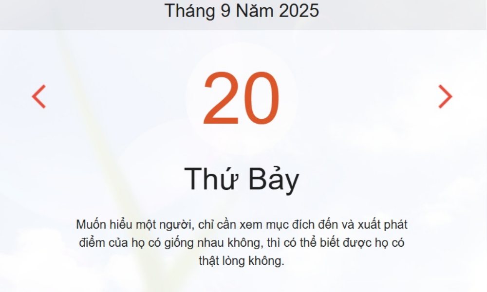 Lịch âm 20/9 – Xem âm lịch ngày 20/9