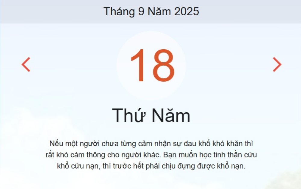 Lịch âm 18/9 – Xem âm lịch ngày 18/9