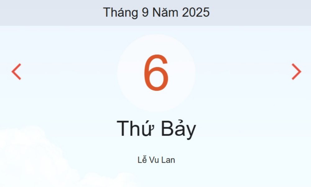 Lịch âm 6/9 – Xem Âm lịch ngày 6/9