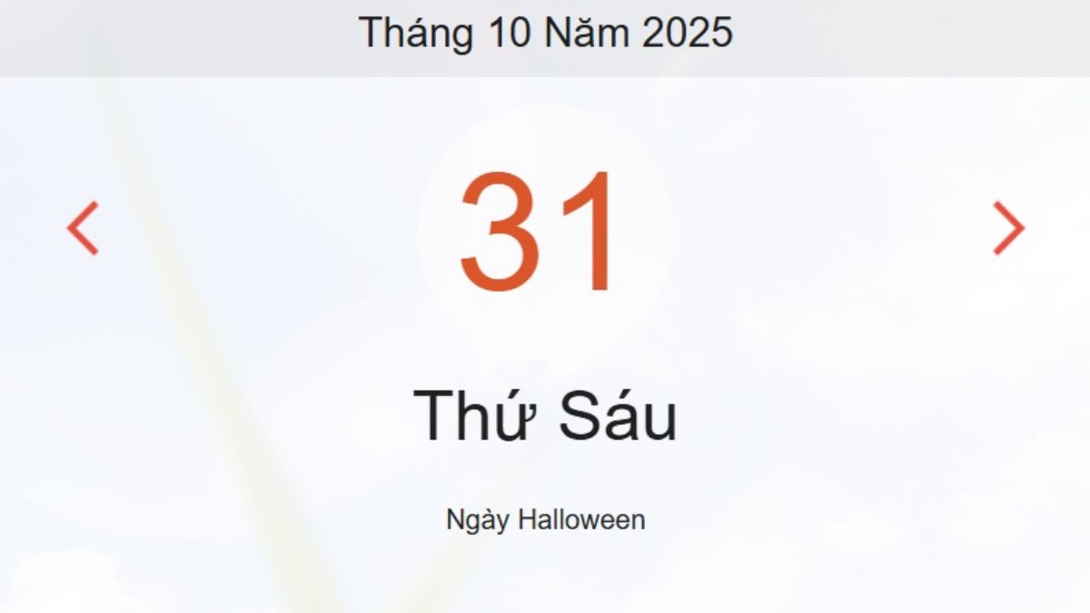 Lịch âm 31/10 – Xem âm lịch ngày 31/10