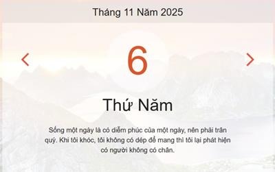 Lịch âm 6/11 – Xem âm lịch ngày 6/11
