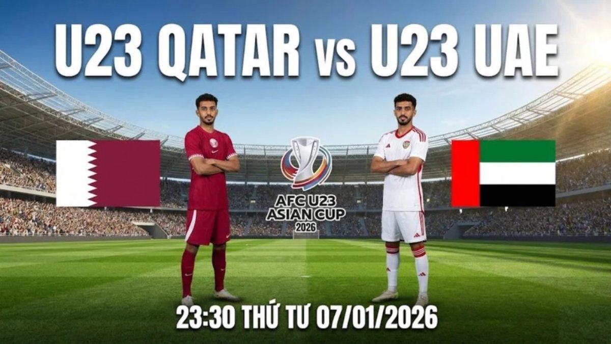 Link xem trực tiếp bóng đá U23 Qatar vs U23 UAE 23h30 hôm nay, VCK U23 châu Á 2026